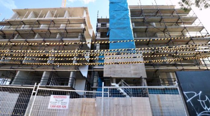 An abandoned building site in Cronulla